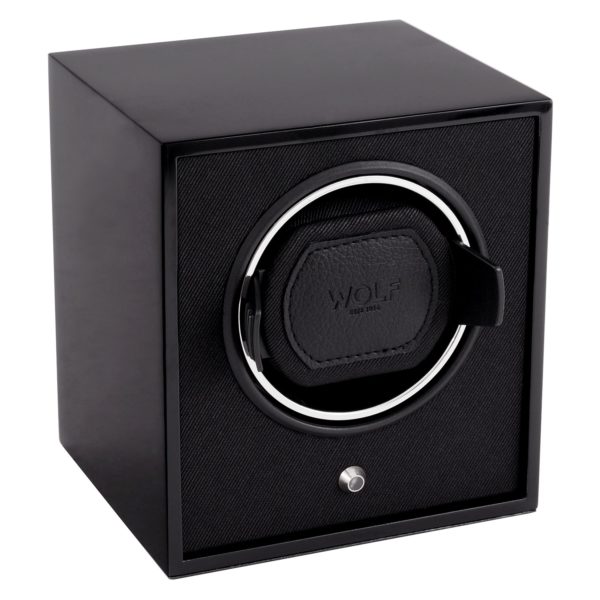 Wolf Lacquered Cub Watch Winder in black