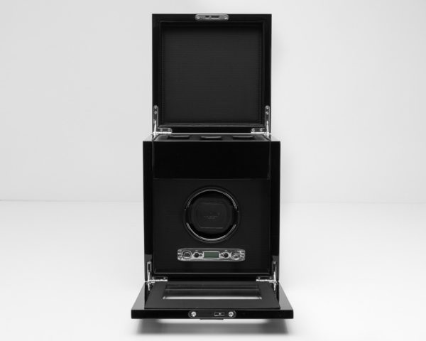 Wolf Savoy Watch Winder with Storage in Black