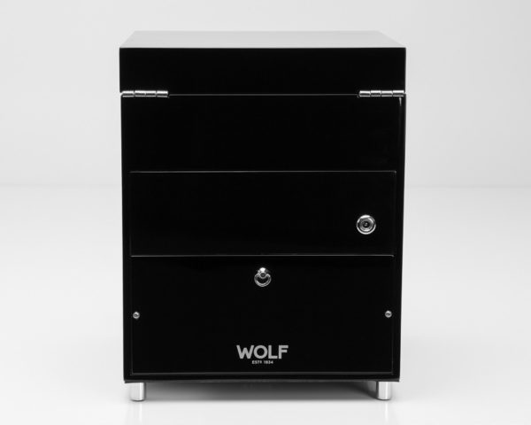 Wolf Savoy Watch Winder with Storage in Black