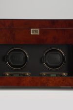 Wolf Savoy Double Watch Winder with Storage in Burlwood