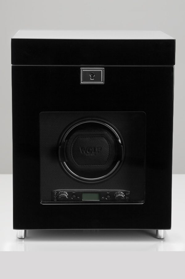 Wolf Savoy Watch Winder with Storage in Black