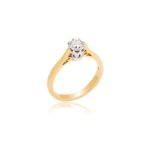 18ct yellow gold 0.46CT brilliant cut diamond ring.