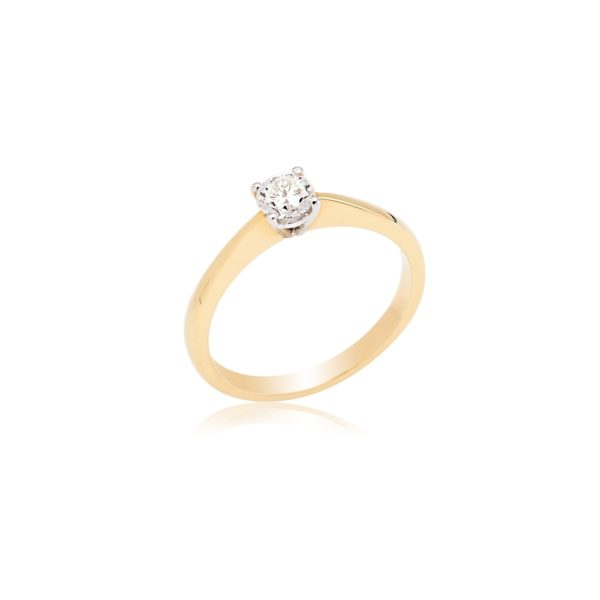 18ct Yellow Gold Billaint Cut Diamond (0.30) Solitaire Ring