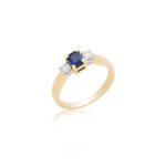 18ct yellow gold octagonal sapphire