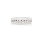 Platinum princess cut channel set full eternity band