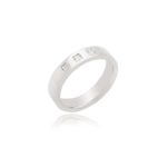 18ct White gold 3 Stone Princess Cut Gents Wedding Band