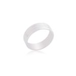 18ct White gold gents wedding band with grove detail.