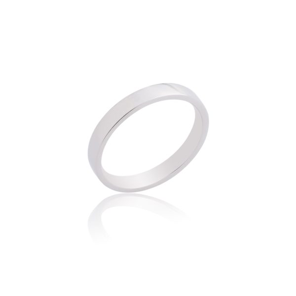 Platinum ladies polished wedding band