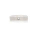 Platinum brushed and polished diamond set gents wedding band