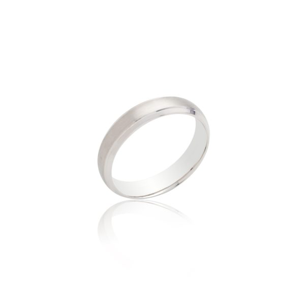 Platinum brushed and polished gents wedding band