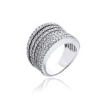 18ct White gold multi band diamond ring