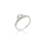 18ct White gold brilliant cut halo set diamond ring