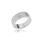 Platinum princess cut diamond set wedding band