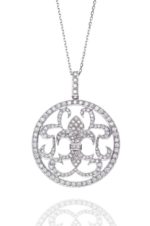 18ct White Gold Fancy Circle Diamond Pendant