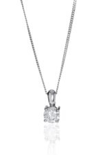 18ct white gold brilliant cut diamond pendant