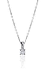 18ct white gold brilliant cut diamond pendant