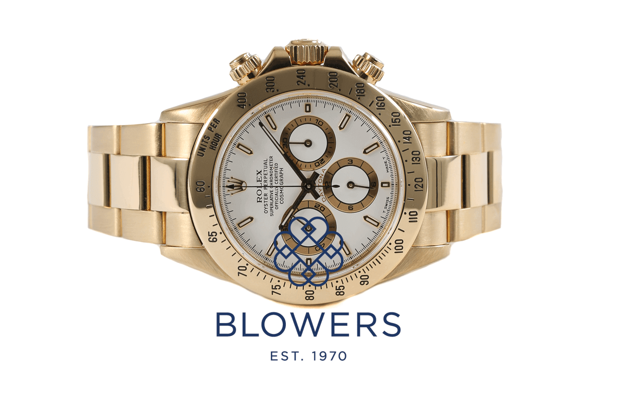 Yellow gold cheap daytona white dial